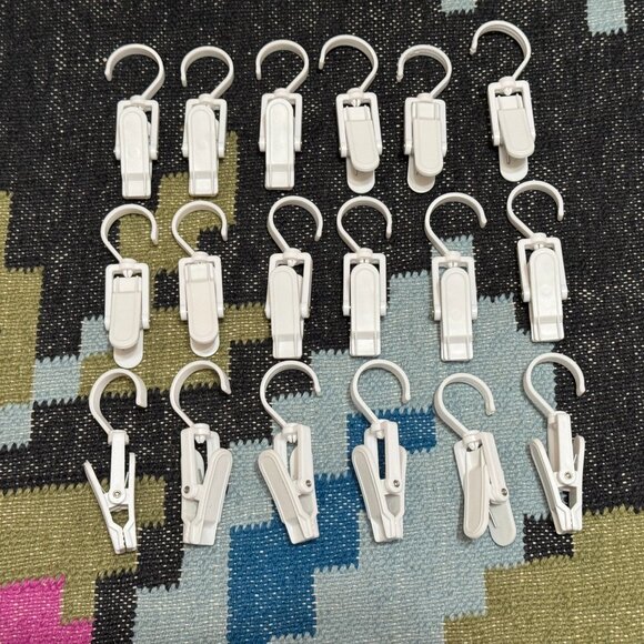 Laundry Hooks, Plastic Swivel Hanging Hanger Clothes Clips, #18 Count - Picture 10 of 14